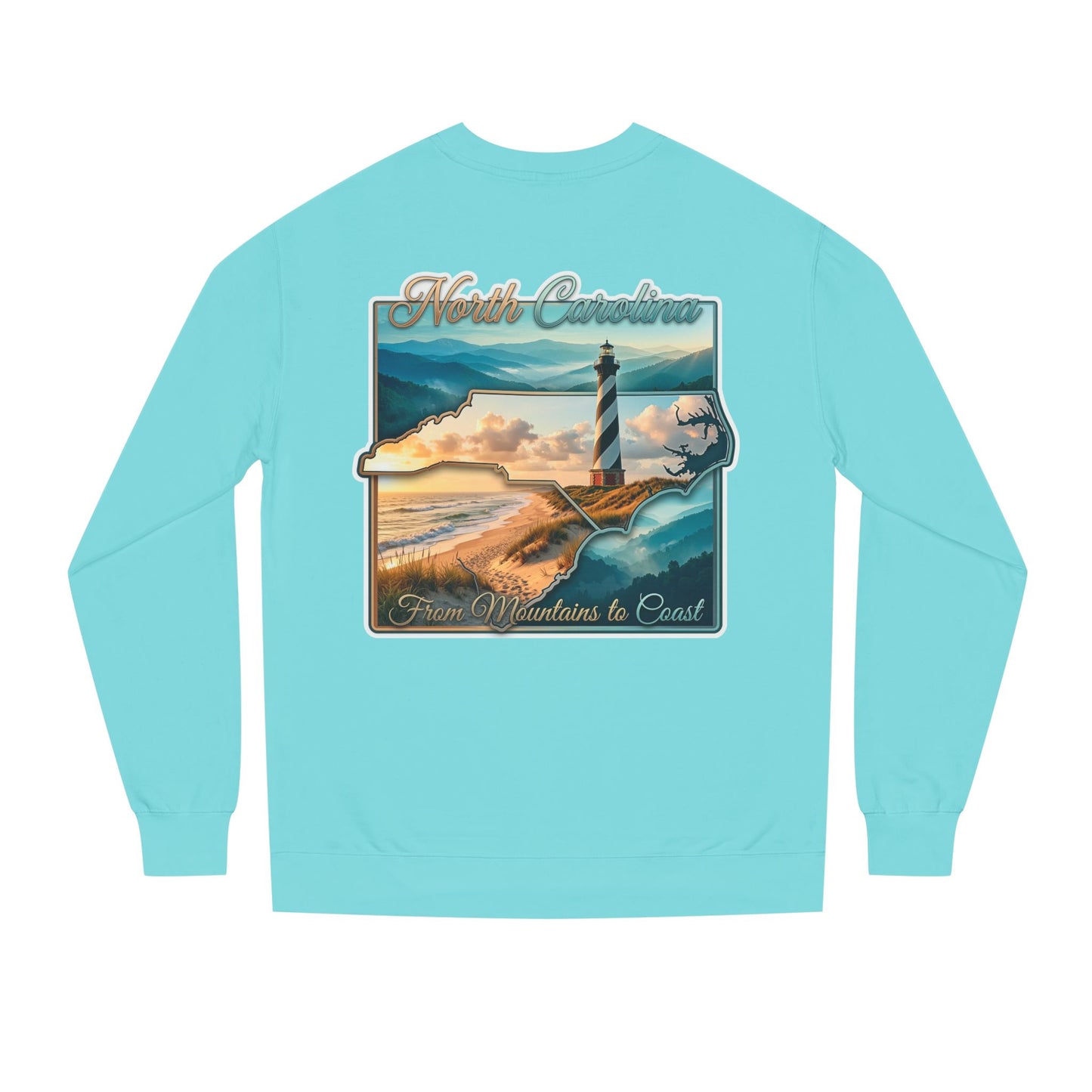 North Carolina Lighthouse Sweatshirt — From Mountains to Coast Scenic Crewneck