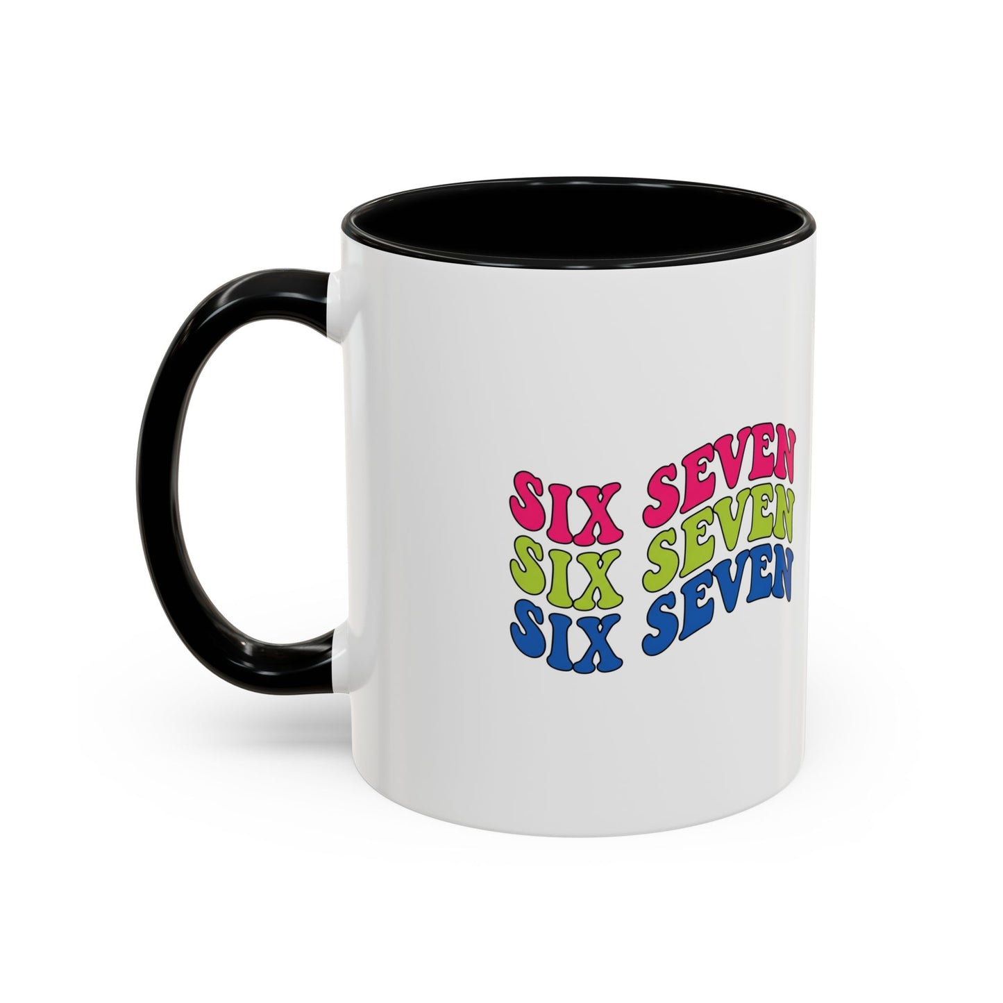 Six Seven Retro Accent Coffee Mug — Colorful 11/15oz Ceramic Tea Cup