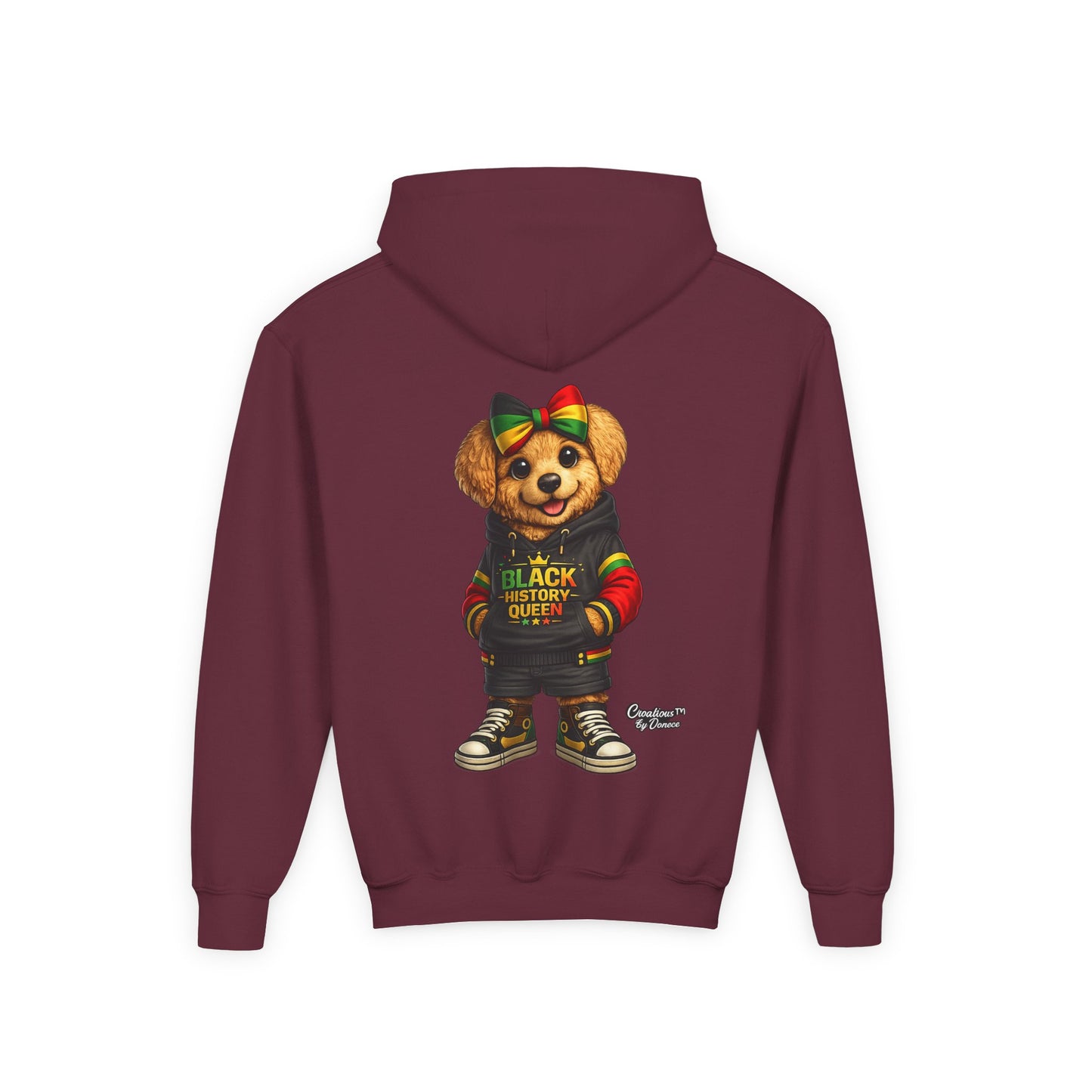 Youth Hoodie — Rasta Bear "Black History Greatness" Kids Pullover