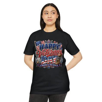 Veterans Day T-Shirt - "Happy Veterans Day" Patriotic Military Tribute Tee