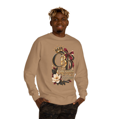 CB Creations Crown Logo Sweatshirt — Floral Ribbon Graphic Crewneck
