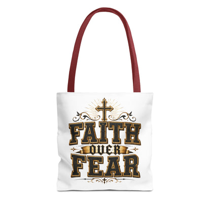 Faith Over Fear Tote Bag — Inspirational Christian Canvas Tote