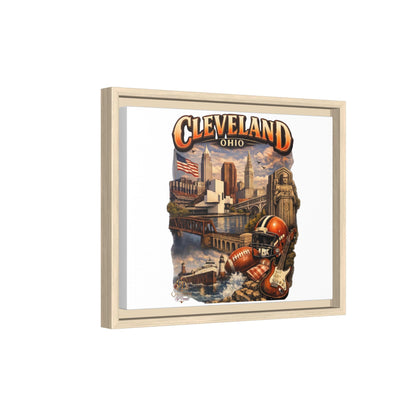 Cleveland Ohio Collage Framed Canvas Print