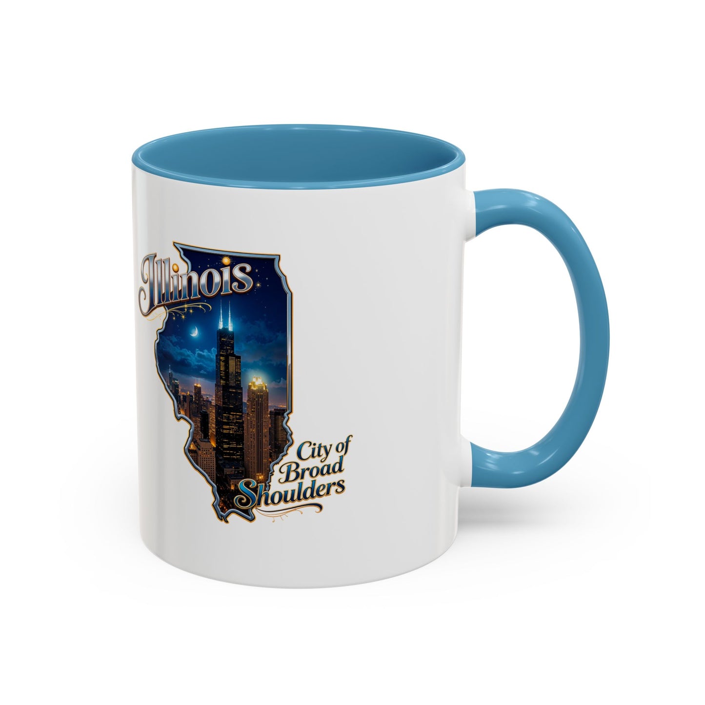 Illinois Skyline Accent Coffee Mug – City of Broad Shoulders Chicago Design (11/15oz)