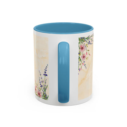 Mother Home Coffee Mug — Floral 'She Gave Us Love, She Gave Us Strength' Accent Mug