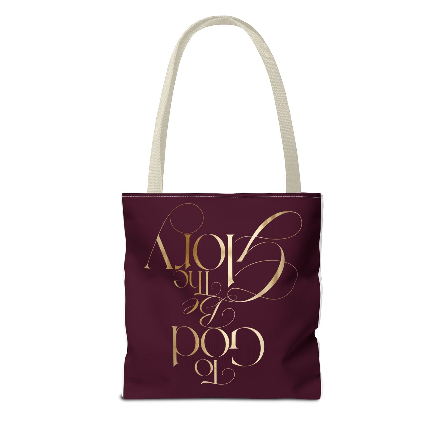 To God Be The Glory Burgundy Tote Bag — Inspirational Christian Scripture Tote