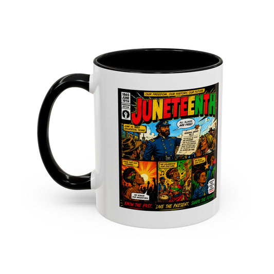 Juneteenth Comic Art Coffee Mug — Celebratory Black History Accent Mug