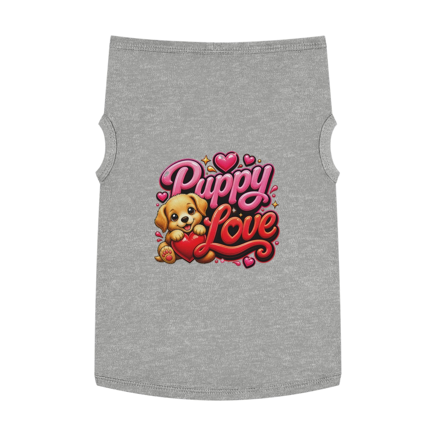 Puppy Love Pet Tank Top — Cute Puppy Heart Graphic Dog Shirt