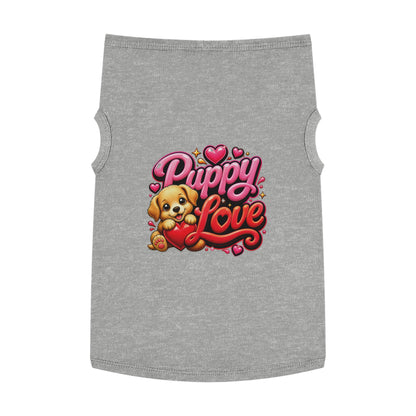 Puppy Love Pet Tank Top — Cute Puppy Heart Graphic Dog Shirt