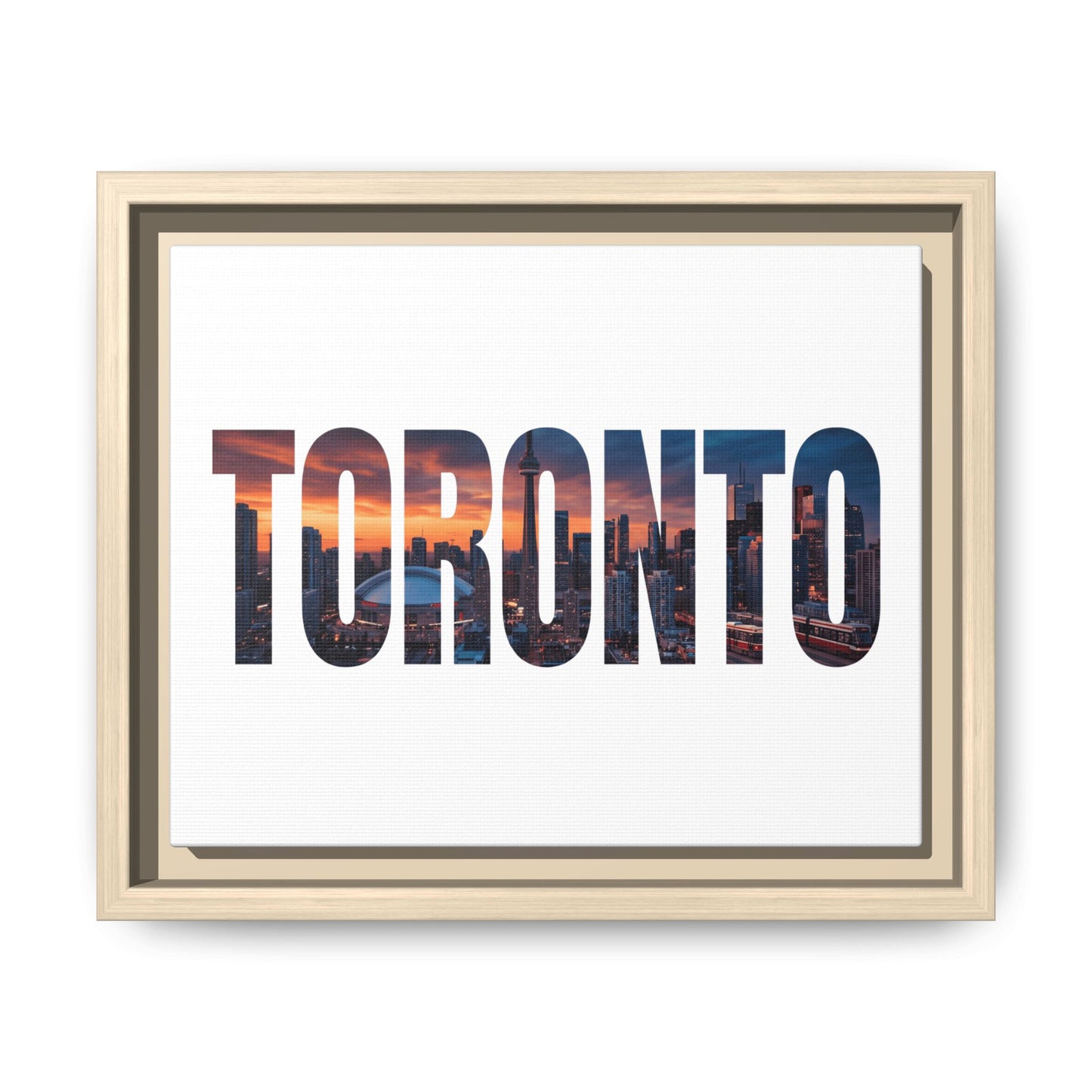 Toronto Cityscape Matte Canvas Framed Wall Art