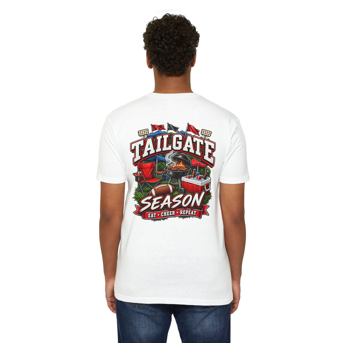 Tailgate Season T-Shirt — "Tailgate Season: Eat • Cheer • Repeat" Game Day Tee