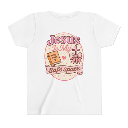 Youth Tee — "Jesus Is My Safe Space" Christian Kids T-Shirt