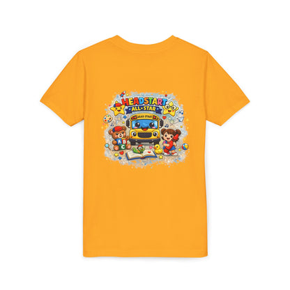 Youth Tee — "Headstart All-Star" Cute School Bus & Characters Back-to-School Shirt