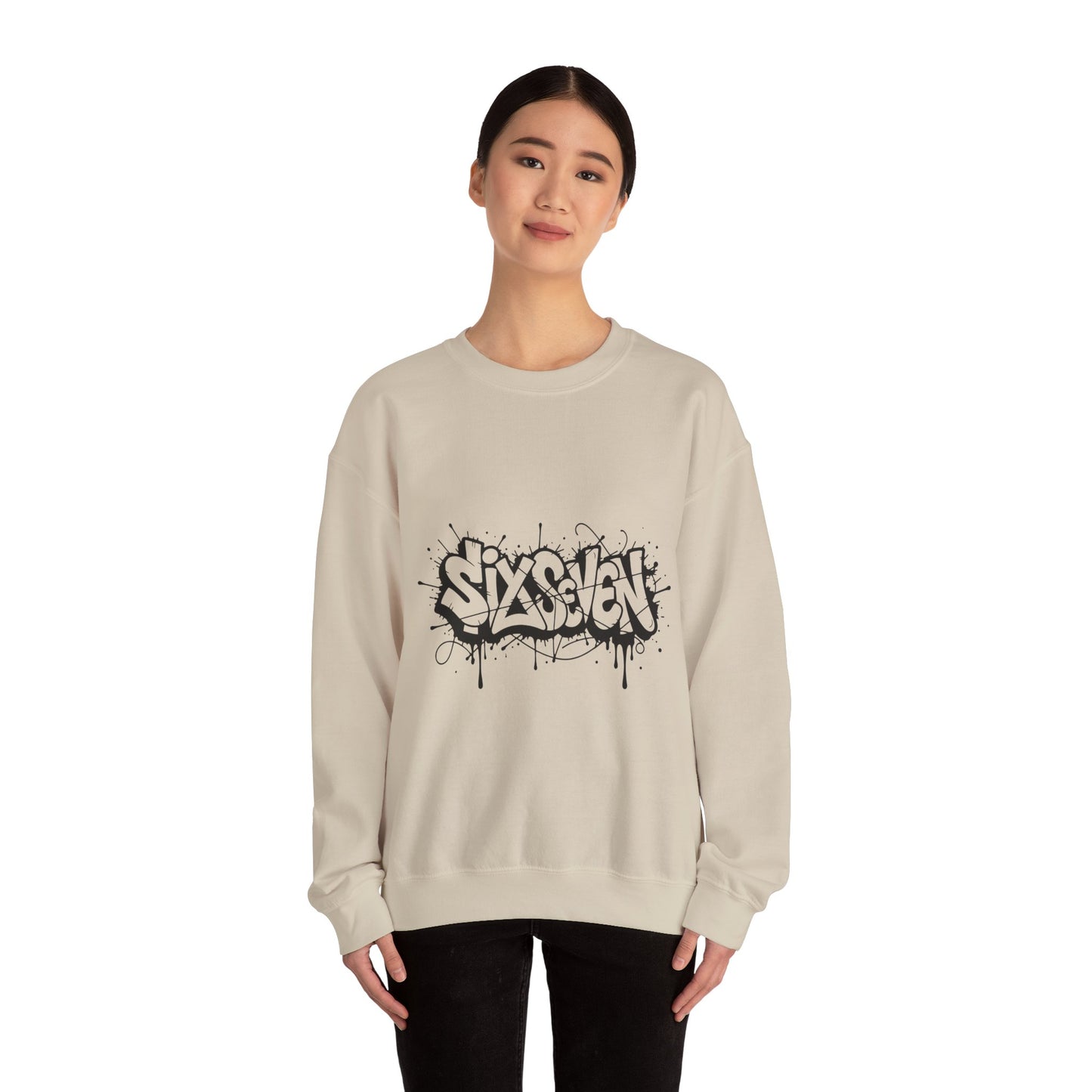 Graffiti 'Six Seven' Crewneck Sweatshirt