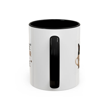 Coffee & Cat Hair Mug — "Coffee, Cat Hair, Don't Care" Accent Ceramic Coffee Mug (11/15oz)