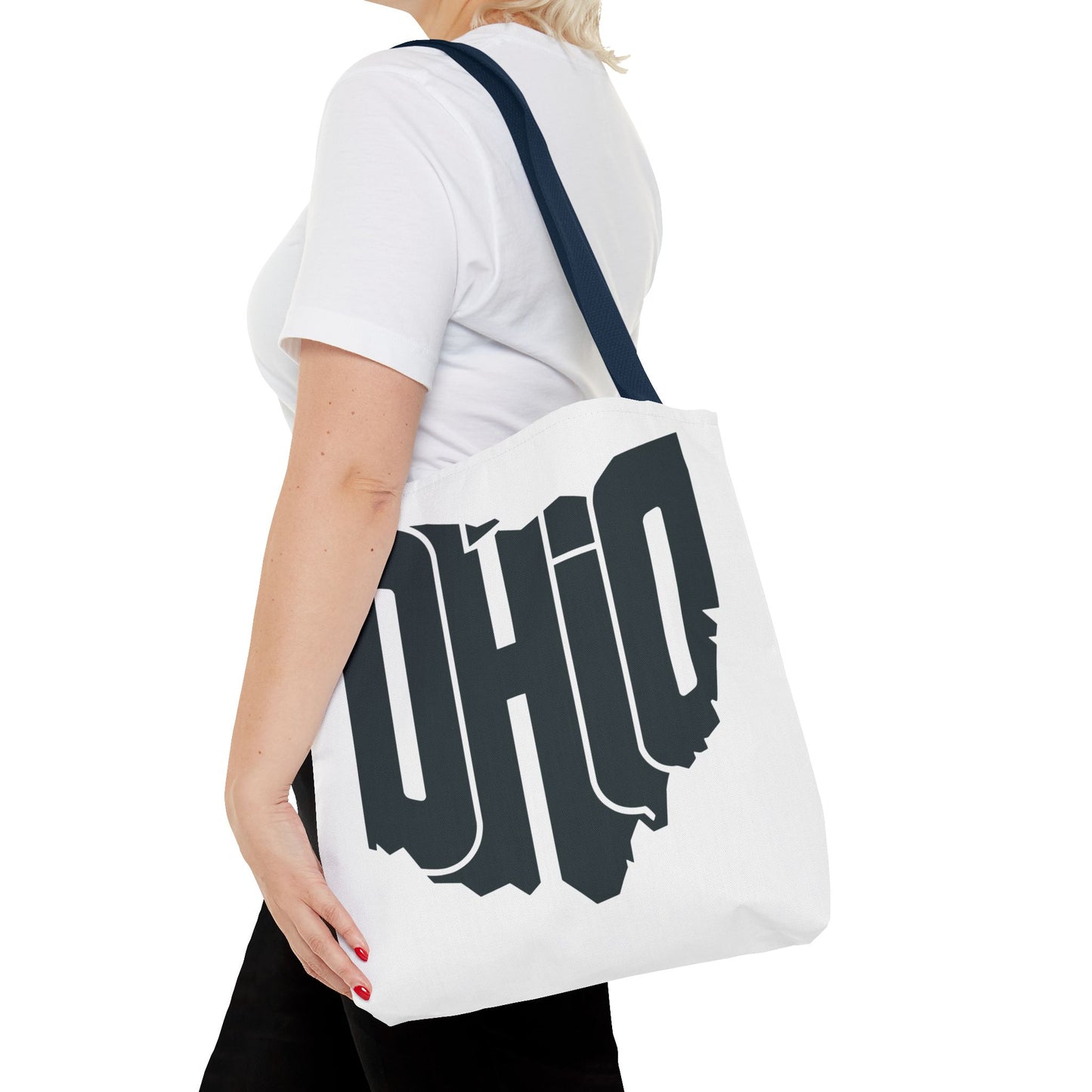 Ohio State Outline Tote Bag — Retro Ohio Text Graphic Tote