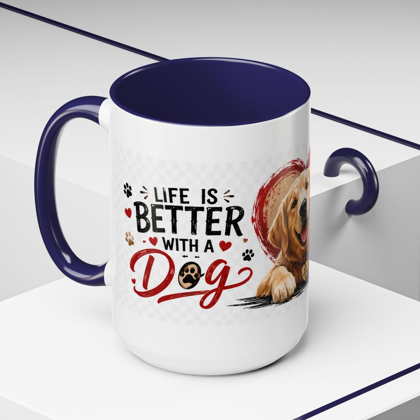 Pawsitive Vibes Coffee Mug - "Wag More, Worry Less" Dog Lover Accent Mug