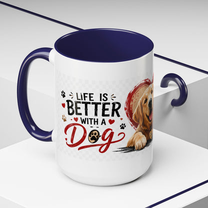 Pawsitive Vibes Coffee Mug - "Wag More, Worry Less" Dog Lover Accent Mug