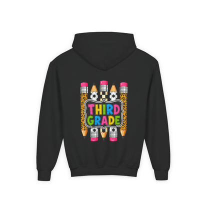 Third Grade Kids Hoodie — Cute Pencil Back-to-School Sweatshirt