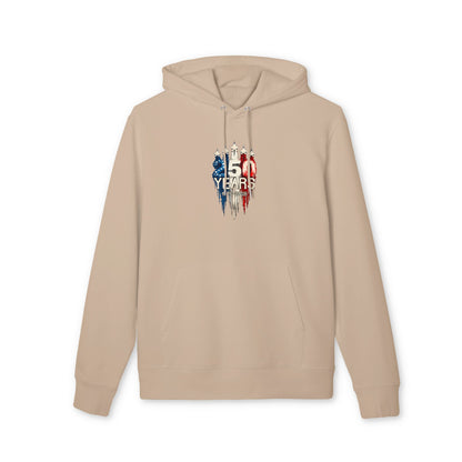 50 Years American Flag Anniversary Hoodie — Patriotic 4th of July Celebration Sweatshirt