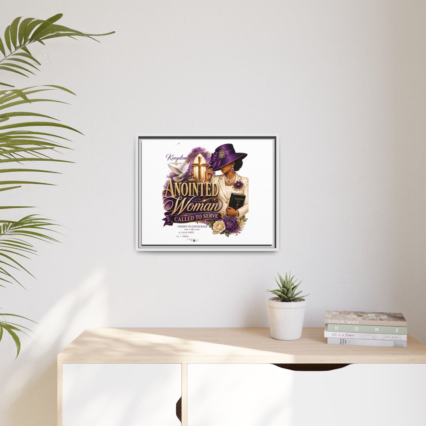 Framed Canvas Print — "Anointed Woman Called to Serve" Christian Wall Art