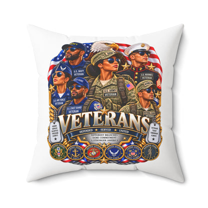 Veterans Tribute Pillow – Patriotic Military Veteran Throw Pillow