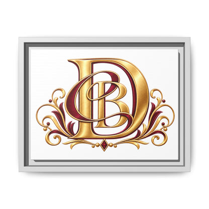 Monogram Letter D Canvas Print — Framed Matte Wall Art