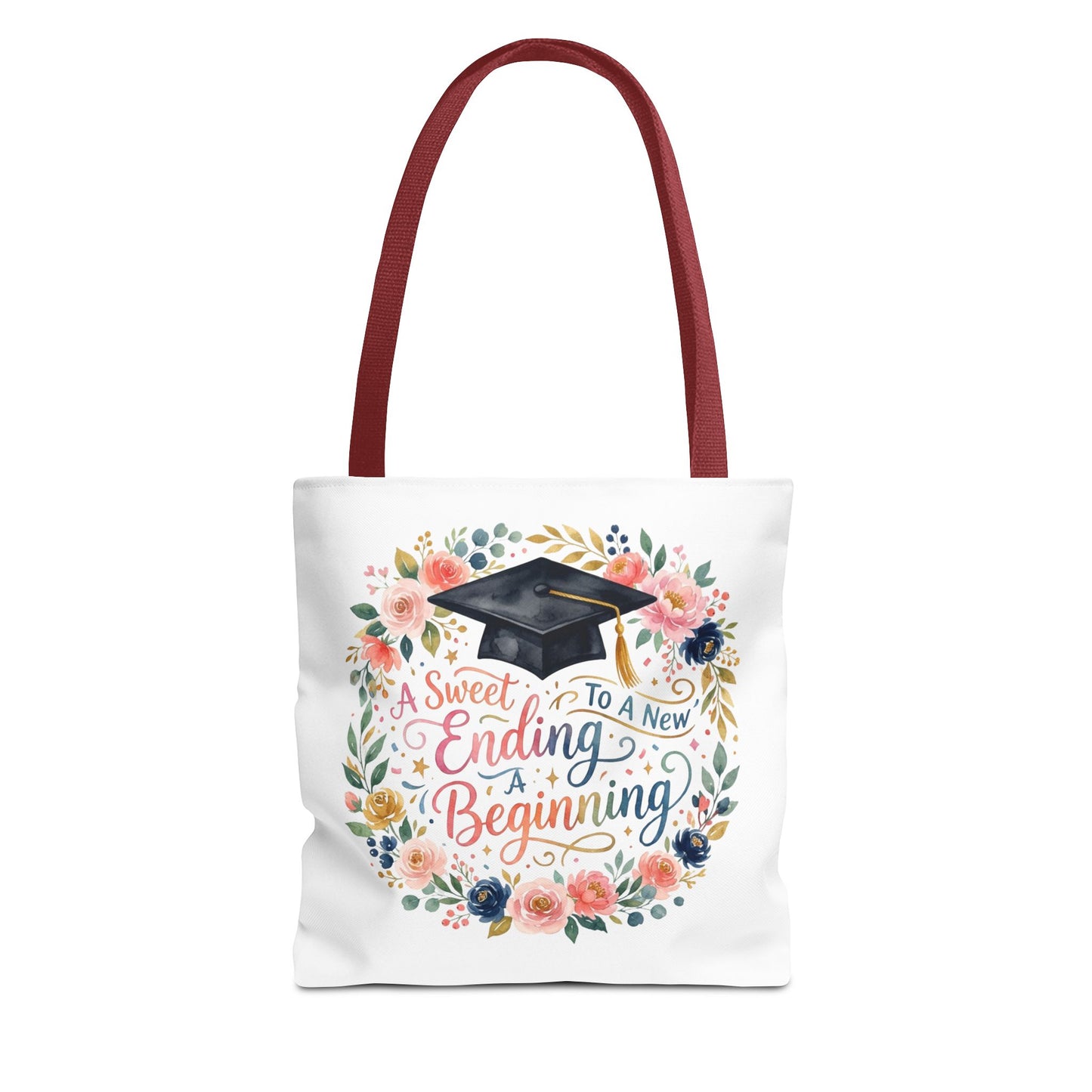 Graduation Floral Tote Bag — "A Sweet Ending To A New Beginning"