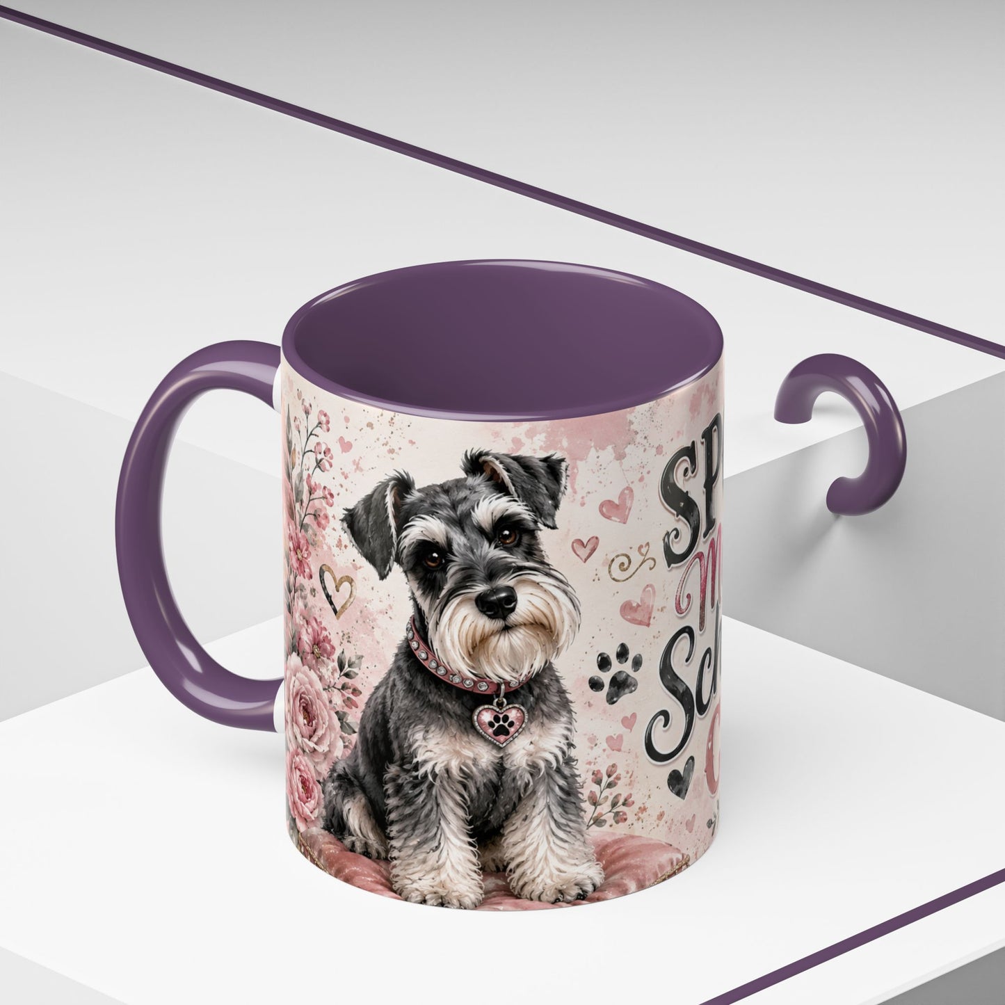 Spoiled Miniature Schnauzer Club Accent Coffee Mug — Cute Dog Mom Gift
