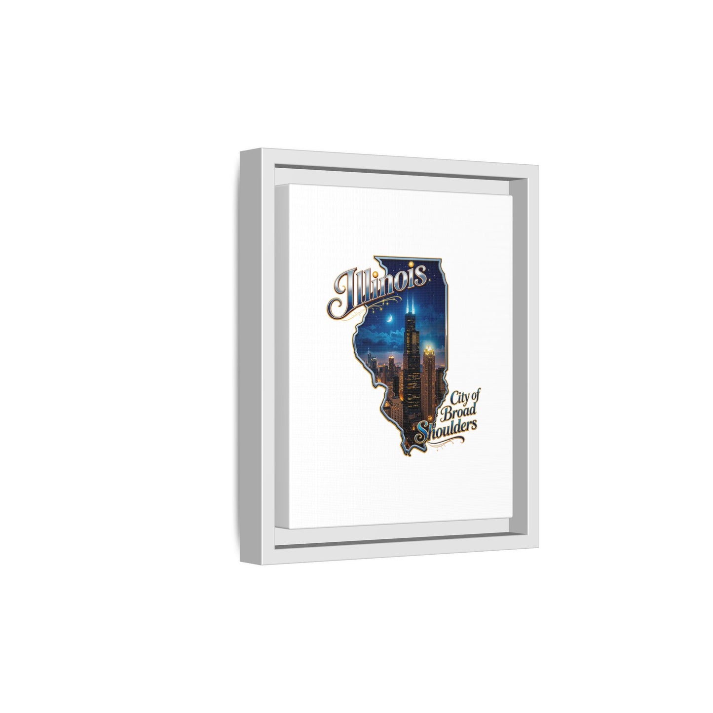 Illinois City of Broad Shoulders Matte Canvas Framed Wall Art