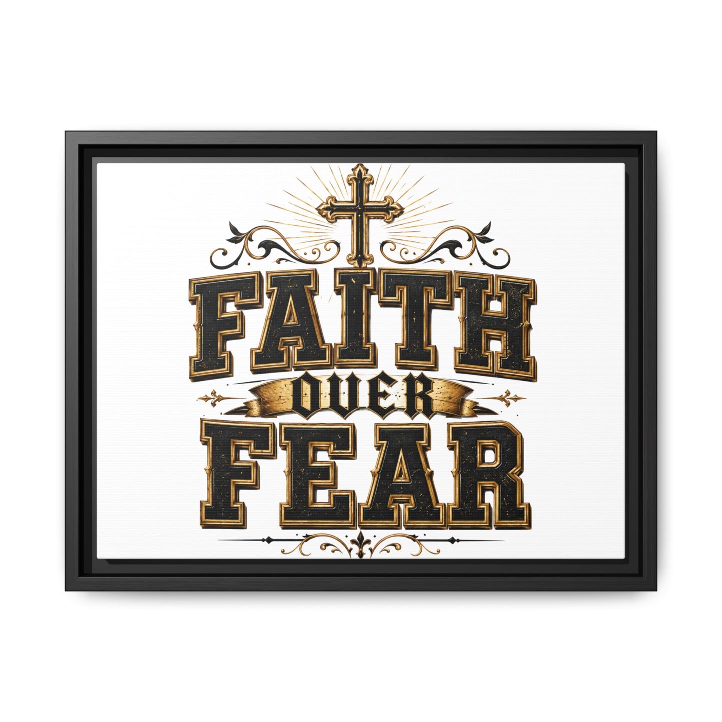 Faith Over Fear Framed Canvas Wall Art
