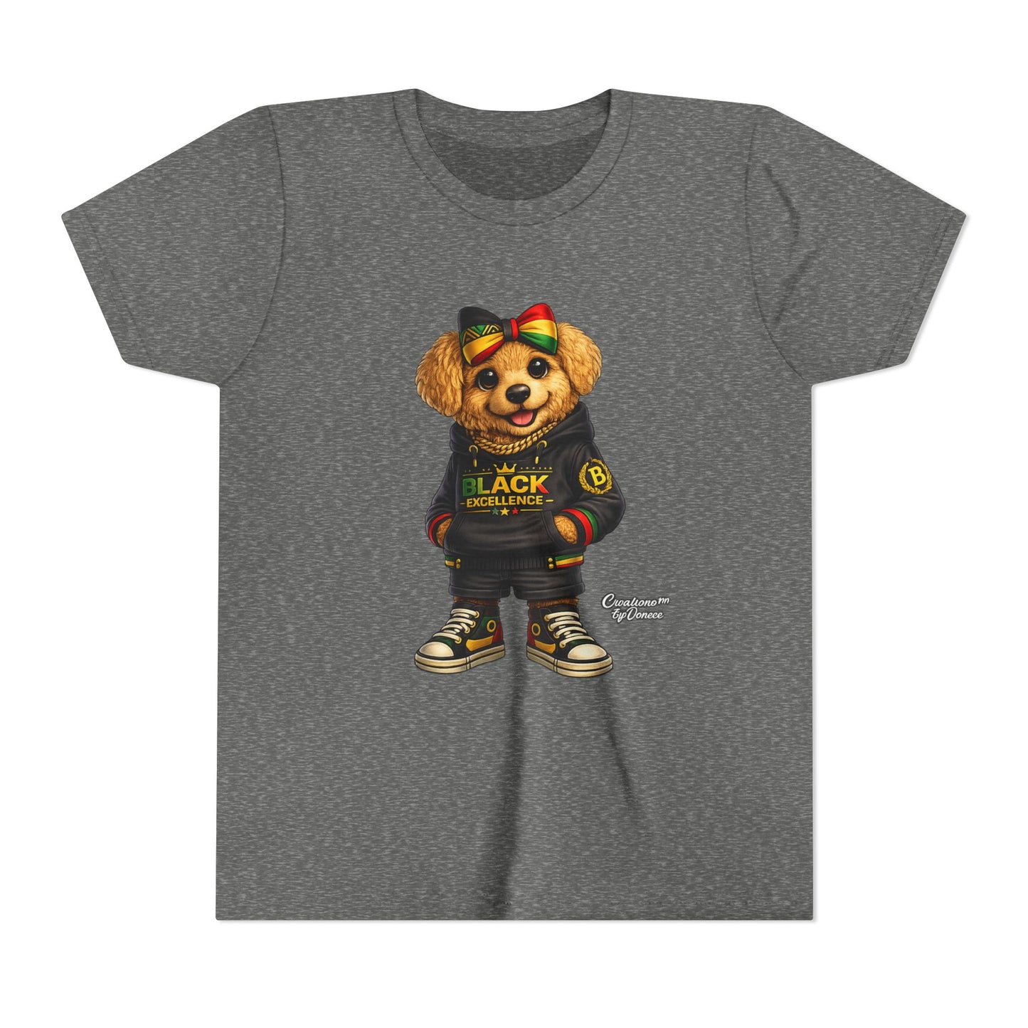 Youth Tee — Rasta Teddy "Black Excellence" Graphic Shirt