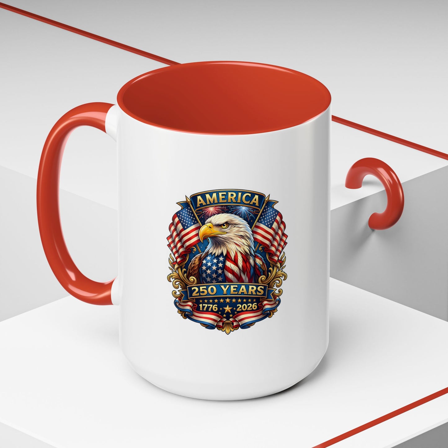 America 250 Years Eagle Coffee Mug — 1776-2026 Patriotic Accent Mug