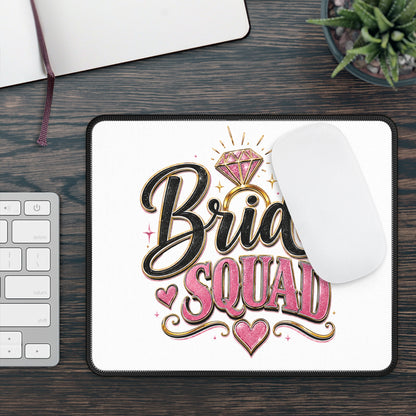 Bride Squad Gaming Mouse Pad — Bachelorette Party Pink Ring Design