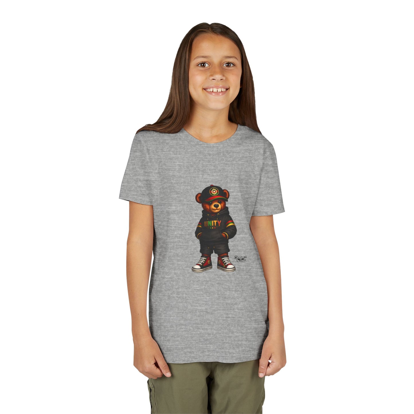 Youth T‑Shirt — Cool Bear Graphic Tee with 'UNITY' Hoodie Design