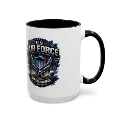 U.S. Air Force Accent Coffee Mug — Military Emblem 11/15oz