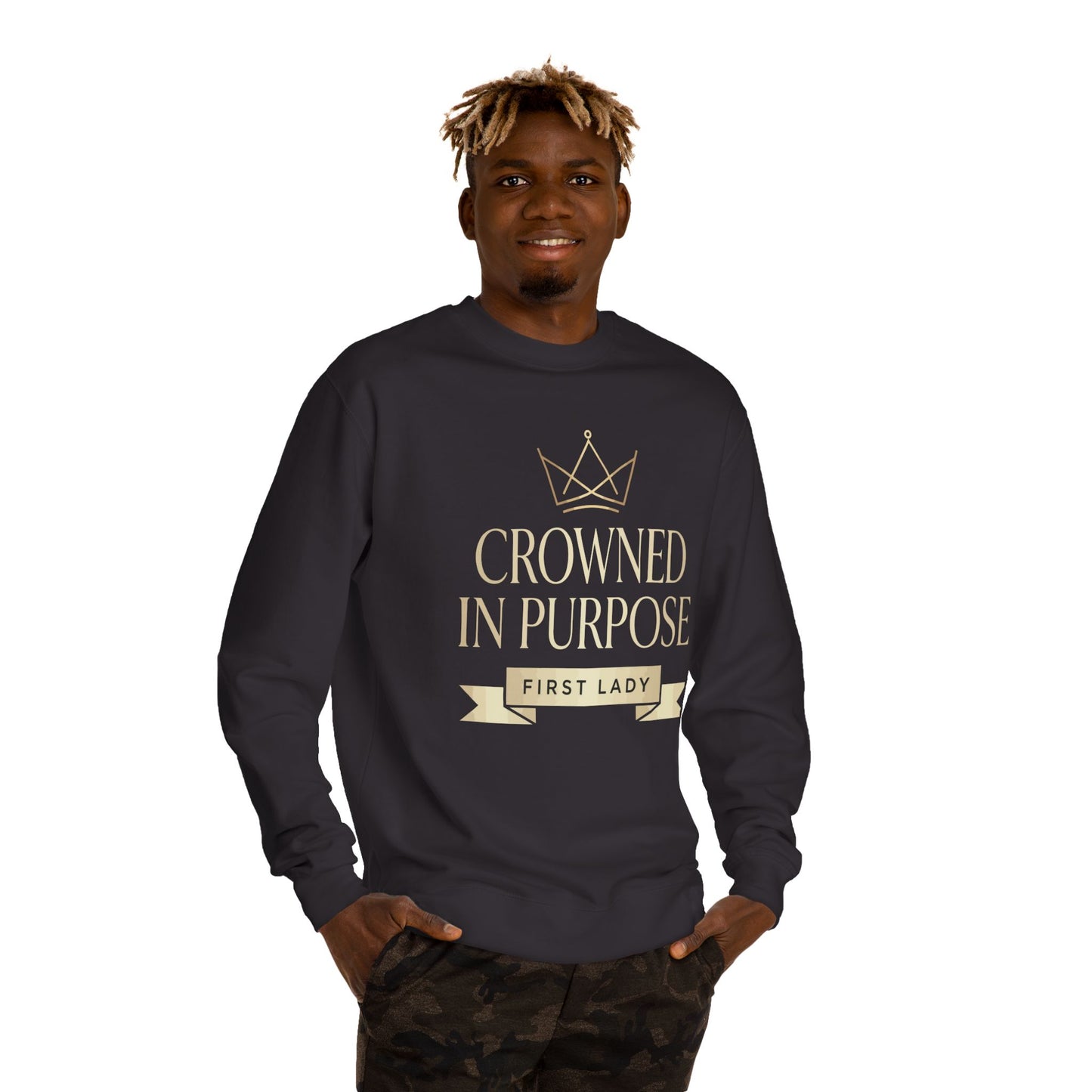 Crowned in Purpose Sweatshirt — First Lady Inspirational Crewneck