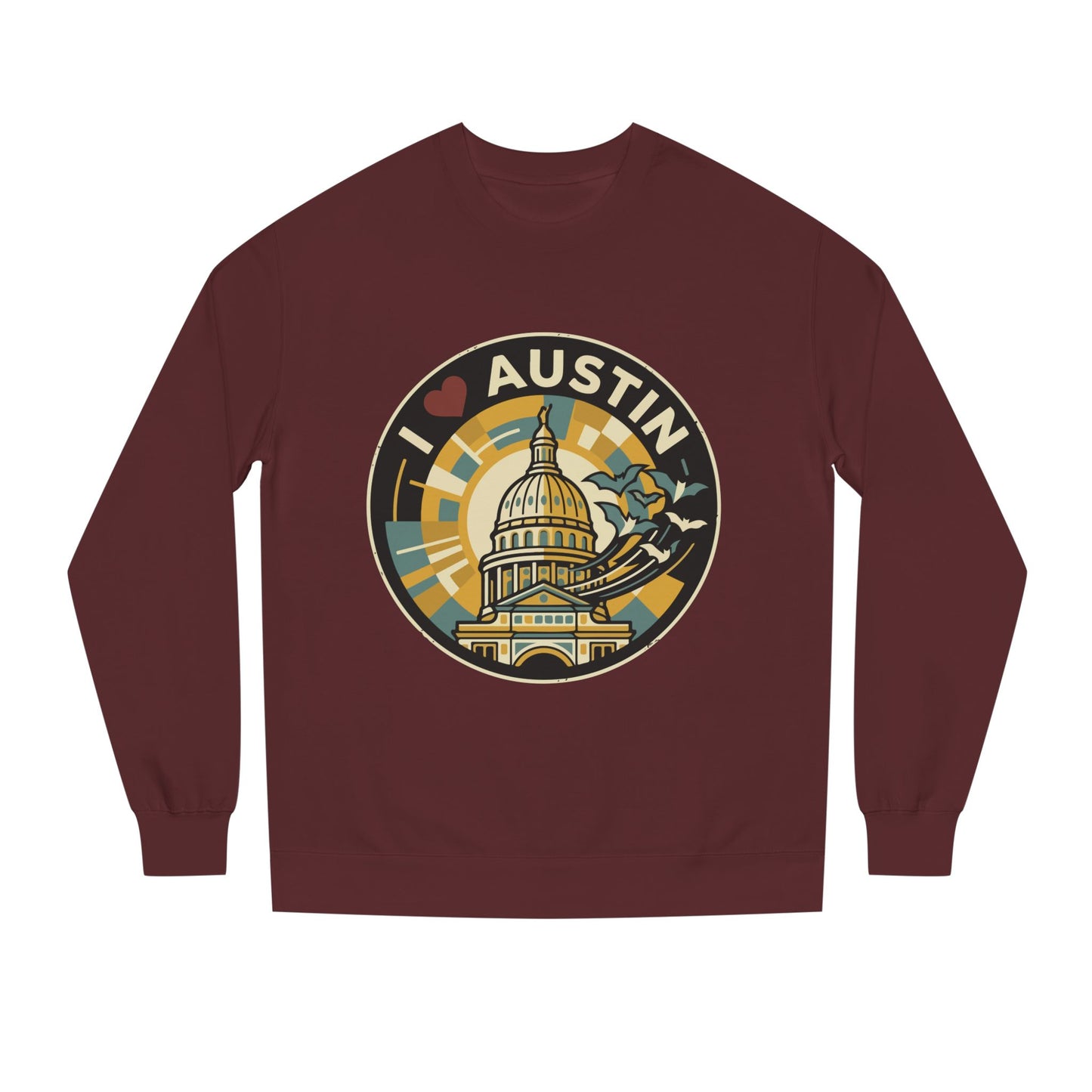 I  Austin Crewneck Sweatshirt — Austin Capitol Retro Graphic