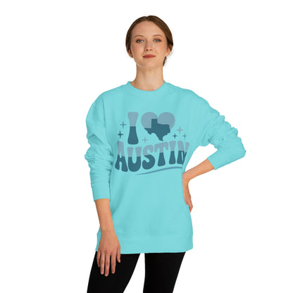 Austin Love Crewneck Sweatshirt — Retro I  Austin Graphic