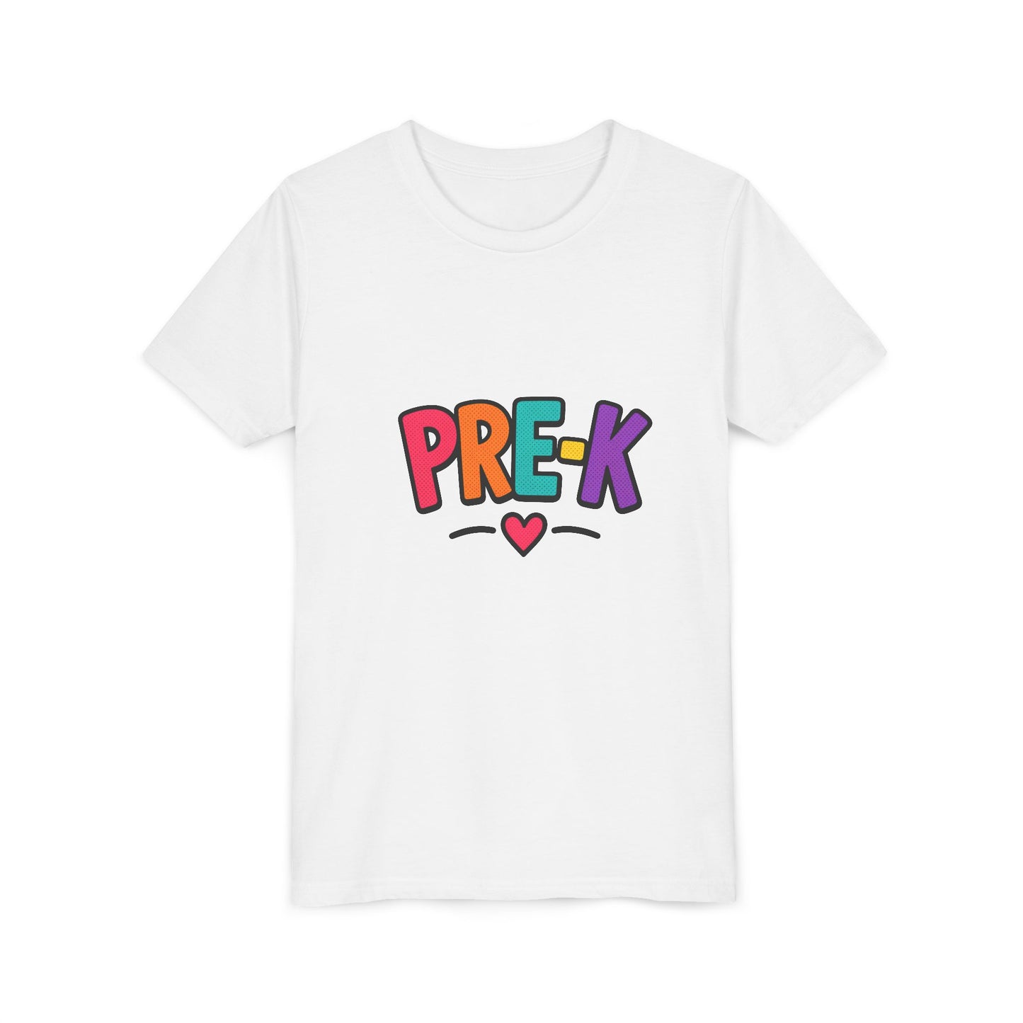 Pre-K Kids Tee — Colorful Heart Preschool Shirt for Boys & Girls