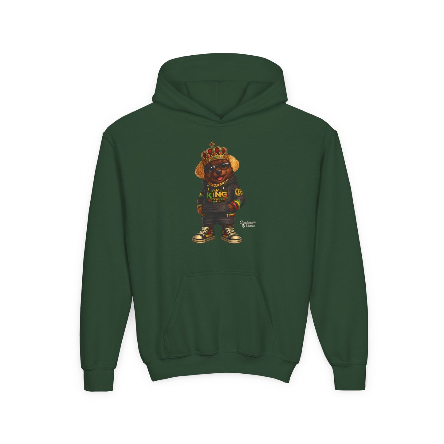 Youth Hoodie – 'King' Bear Streetwear Pullover