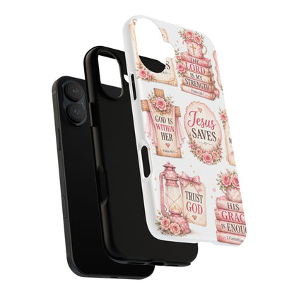 Faith Phone Case — 'Jesus Saves' Floral Christian Scripture iPhone Case