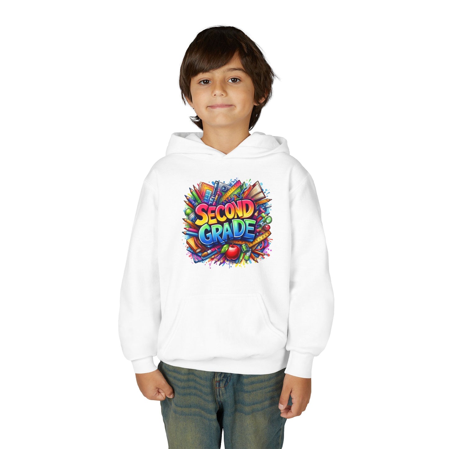 Second Grade Kids Hoodie — Colorful School Day Pullover