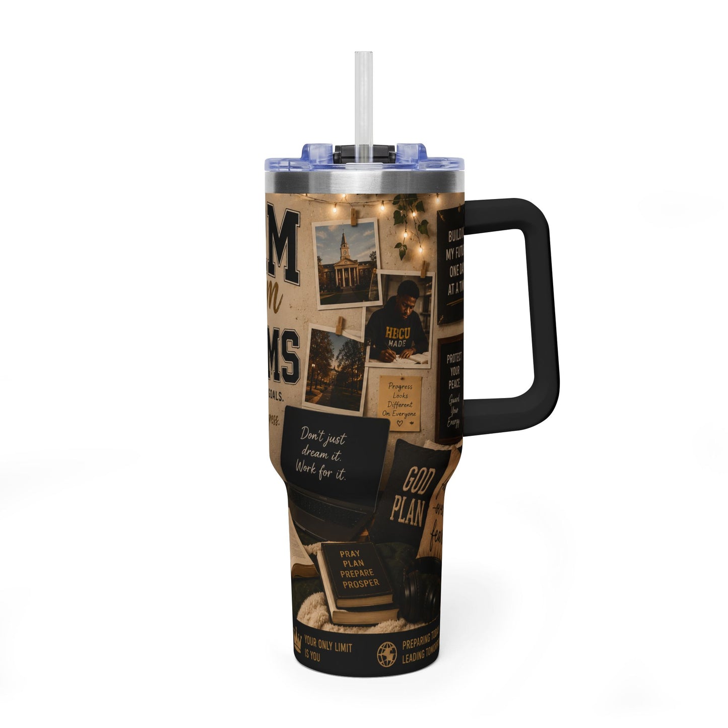 Dorm Room Dreams 40oz Vacuum Tumbler — Insulated College Travel Mug