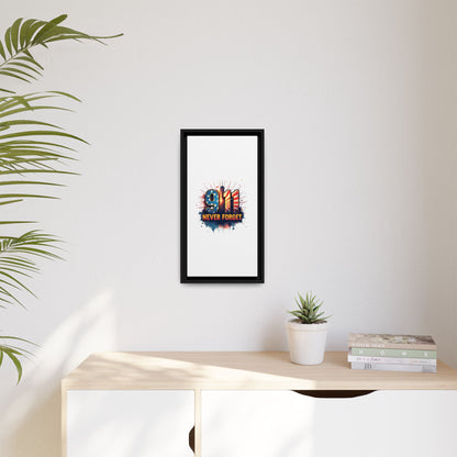 Framed Canvas Wall Art — “9·11 Never Forget” Memorial Print