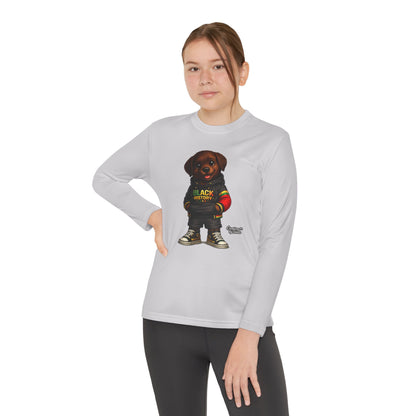 Kids Long Sleeve Tee — Rasta Teddy 'Black Excellence' Graphic