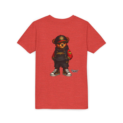 Kids Teddy Bear Streetwear Tee — 'Strength' Graphic Youth T-Shirt
