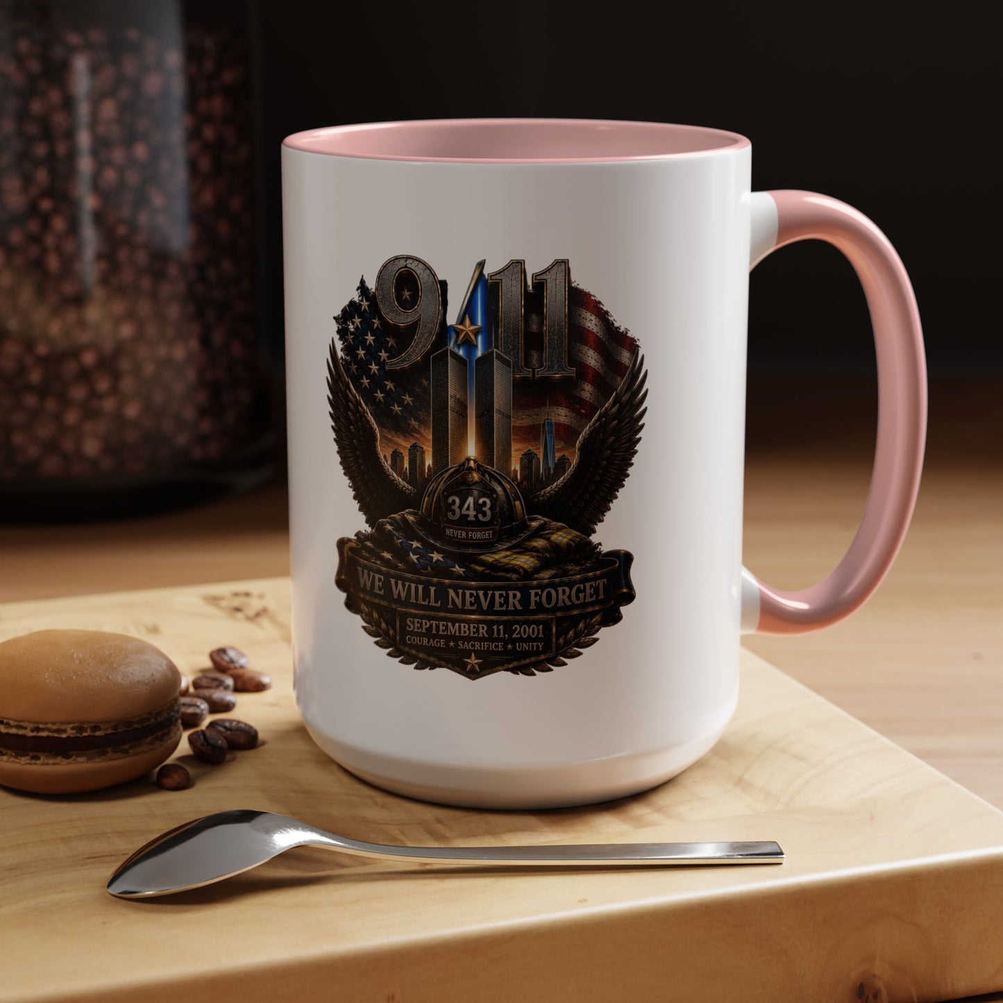 9/11 Memorial Coffee Mug - 'We Will Never Forget' Tribute Accent Mug