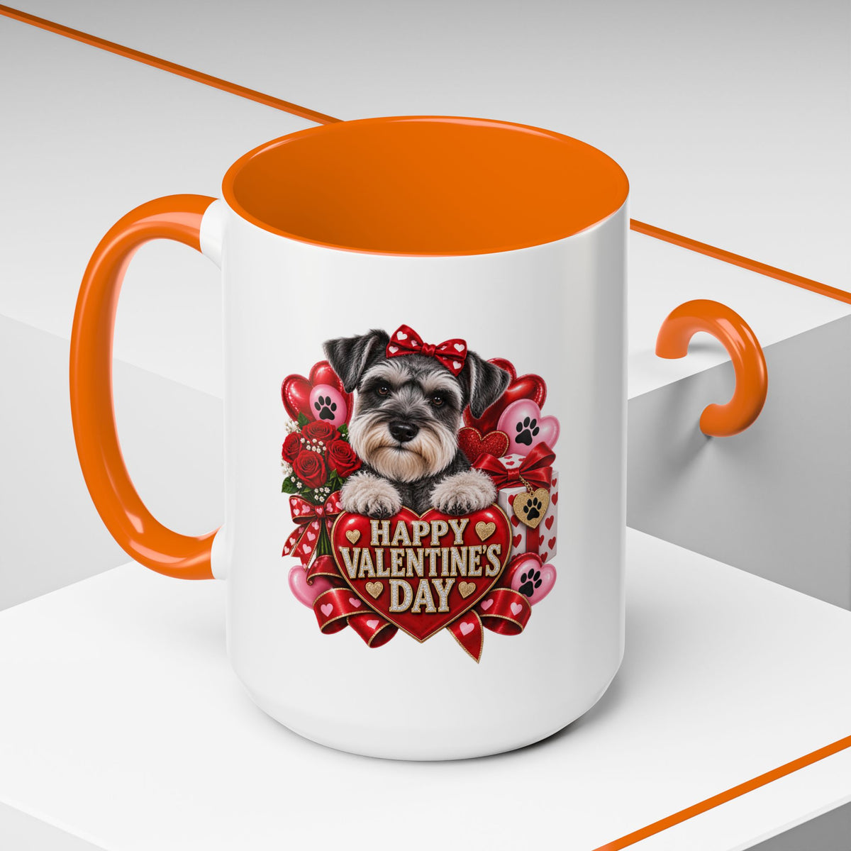 Valentine’s Day Dog Coffee Mug — "Happy Valentine’s Day" Accent Mug