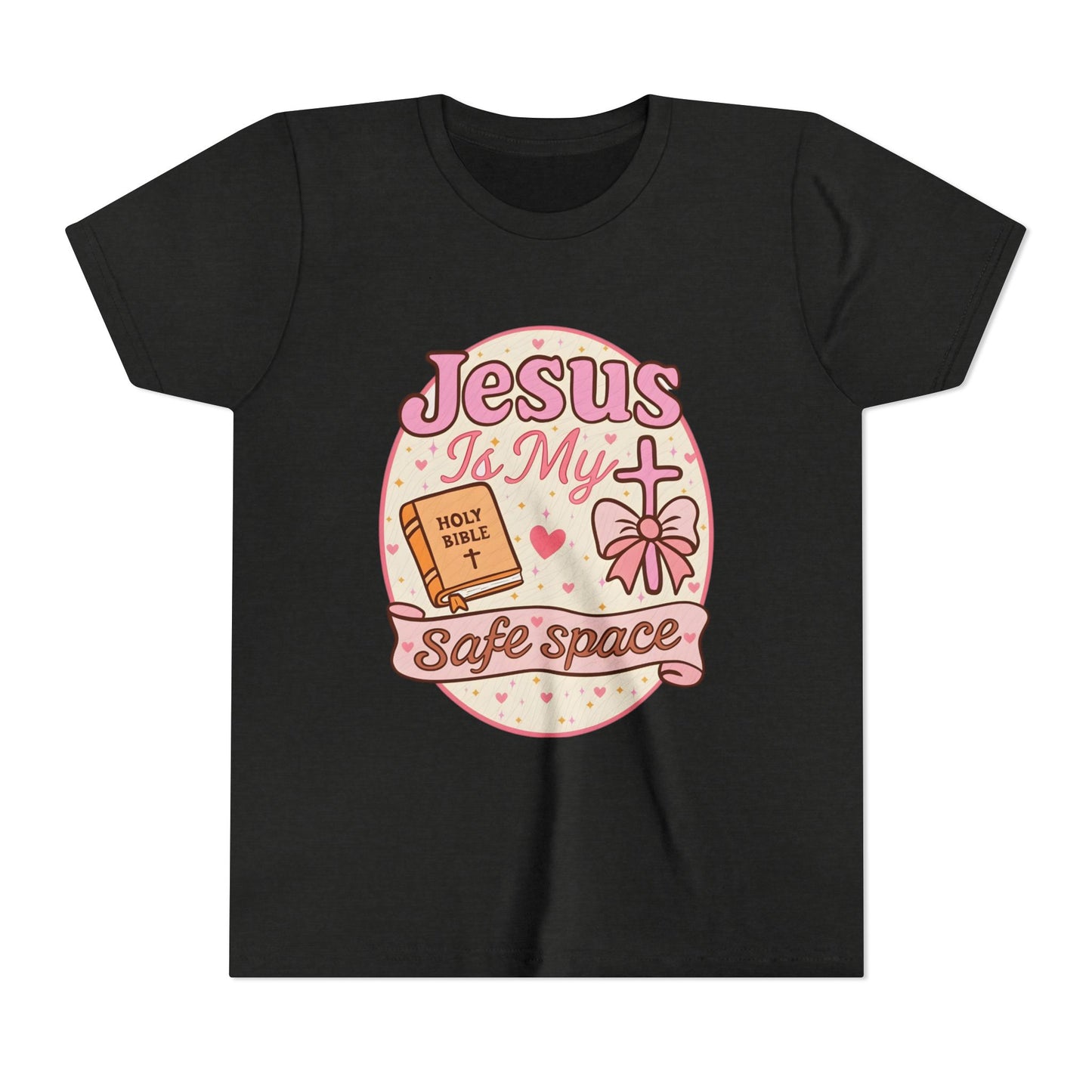 Youth Tee — "Jesus Is My Safe Space" Christian Kids T-Shirt